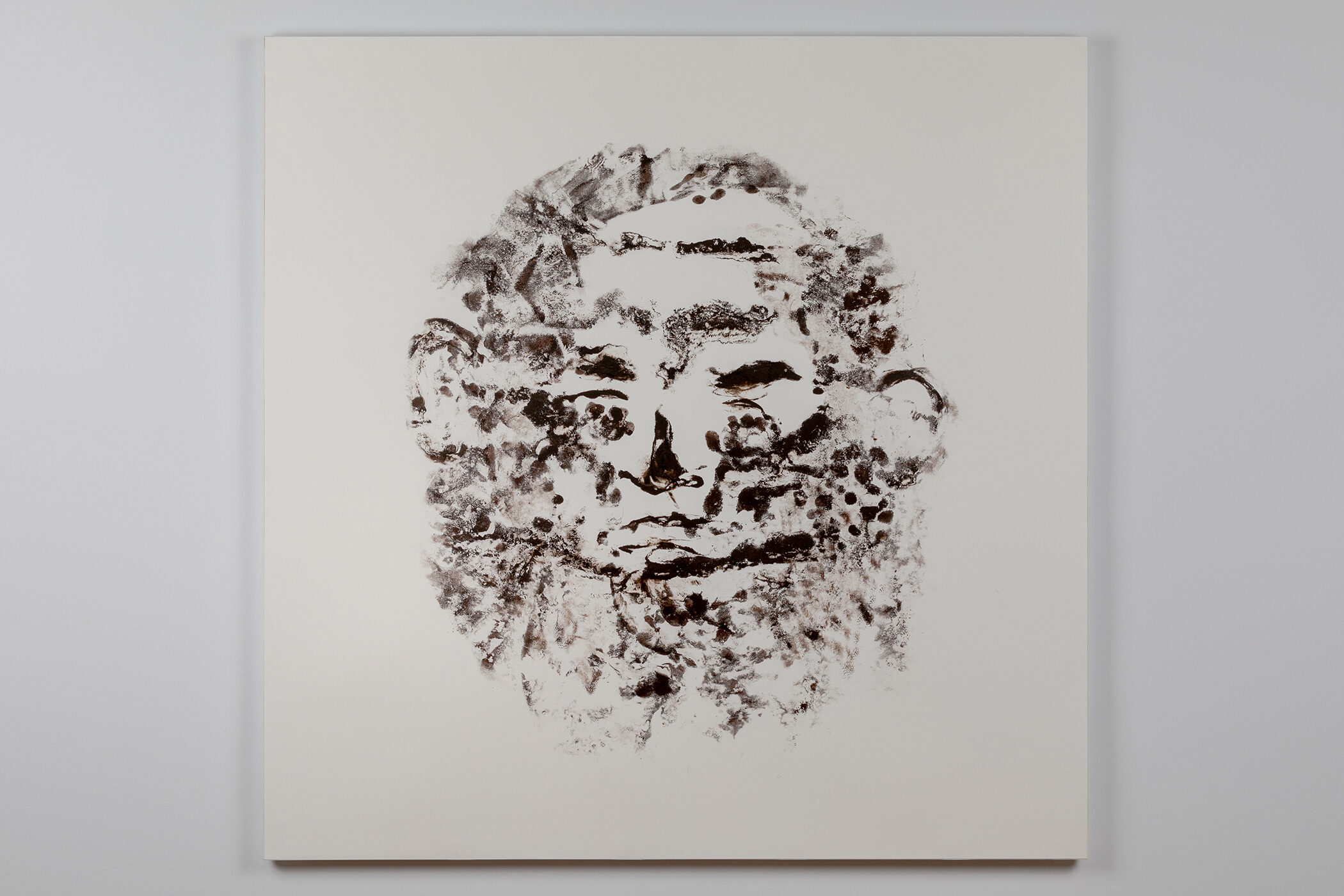 Impression (Face); Oil-based ink on paper, mounted on archival mat board and Gatorboard; 30” x 30”