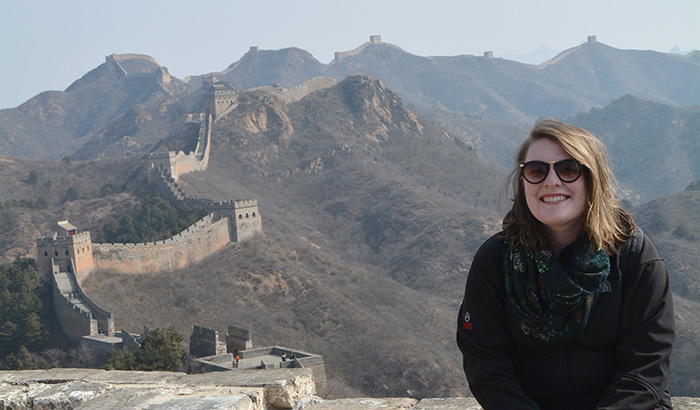 Hannah Robar at the Great Wall of China