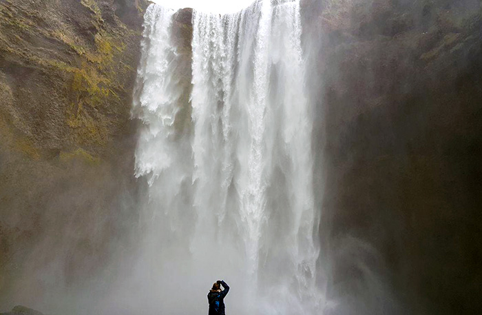 Hannah Robar at a waterfall