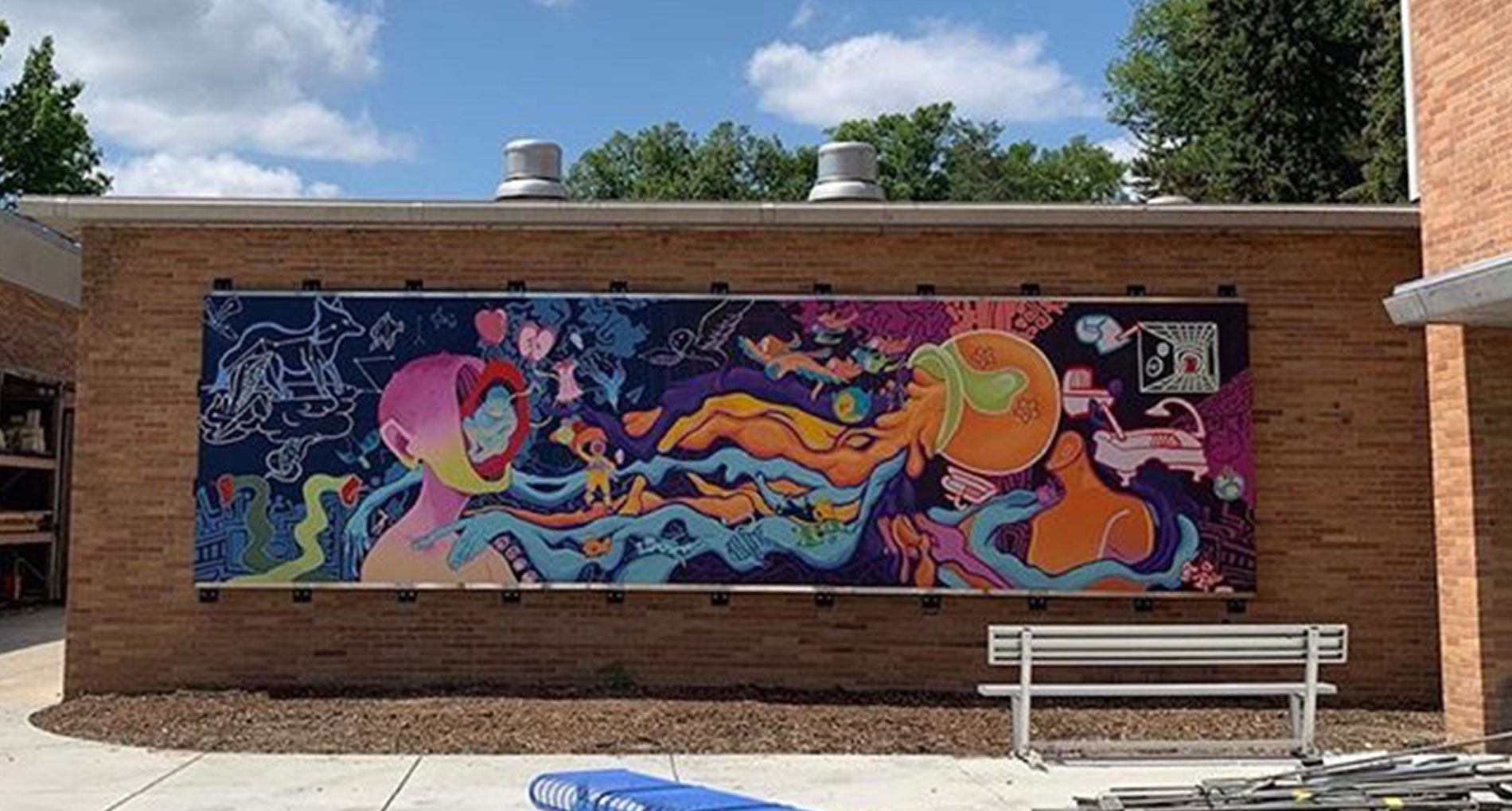 Students Create Mural at Kresge Art Center