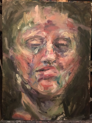 A painting of a face