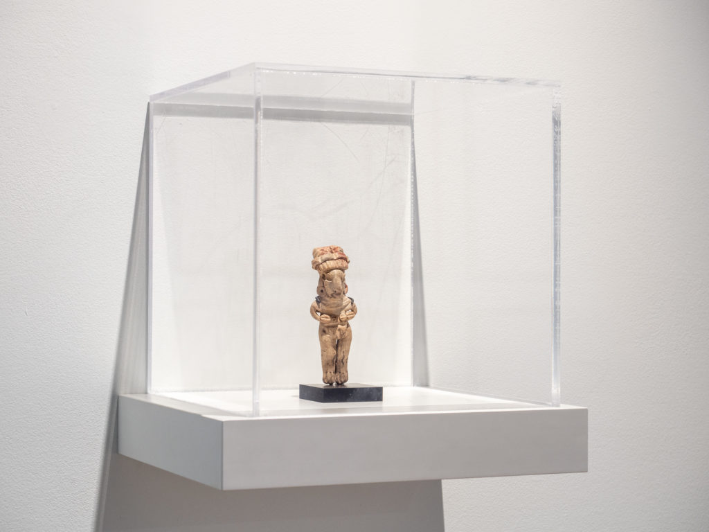 Artist Unknown, Standing Female Figurine, Mexican Light brown clay, remnants of black and red paint, Date unknown. MSU Eli and Edythe Broad Art Museum, Gift of Cedric H. Marks 69.380.