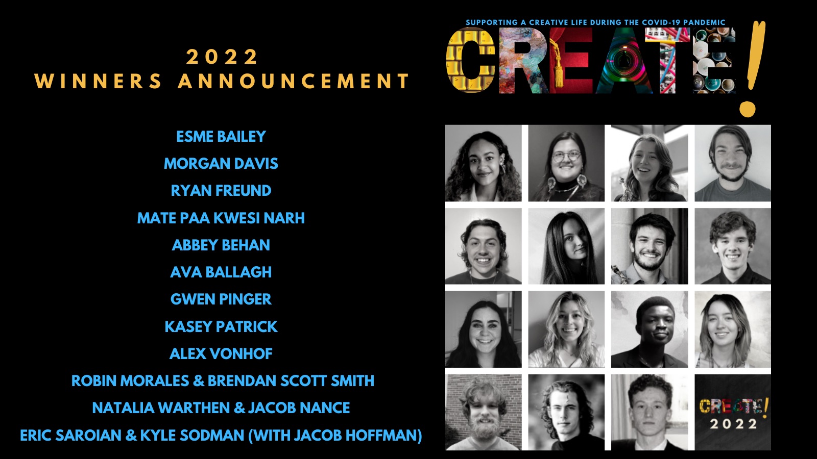Read more about the article CREATE! Micro-Grant Program Announces 2022 Winners